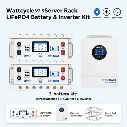 48V 100Ah LiFePO4 Server Rack Battery 5120Wh – Solar Battery Storage for Off-Grid & Home Backup