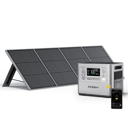 AFERIY 2400W Portable Power Station 2048Wh LiFePO4 with 200W Solar Panel – Solar Generator Kit, App Control, 230V