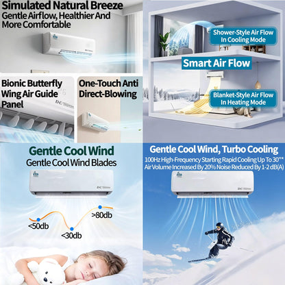 18000 BTU Split Air Conditioner with Heat Pump – Wall Mounted Mini Split AC, Wi-Fi, 5.3 kW, A++, 240V